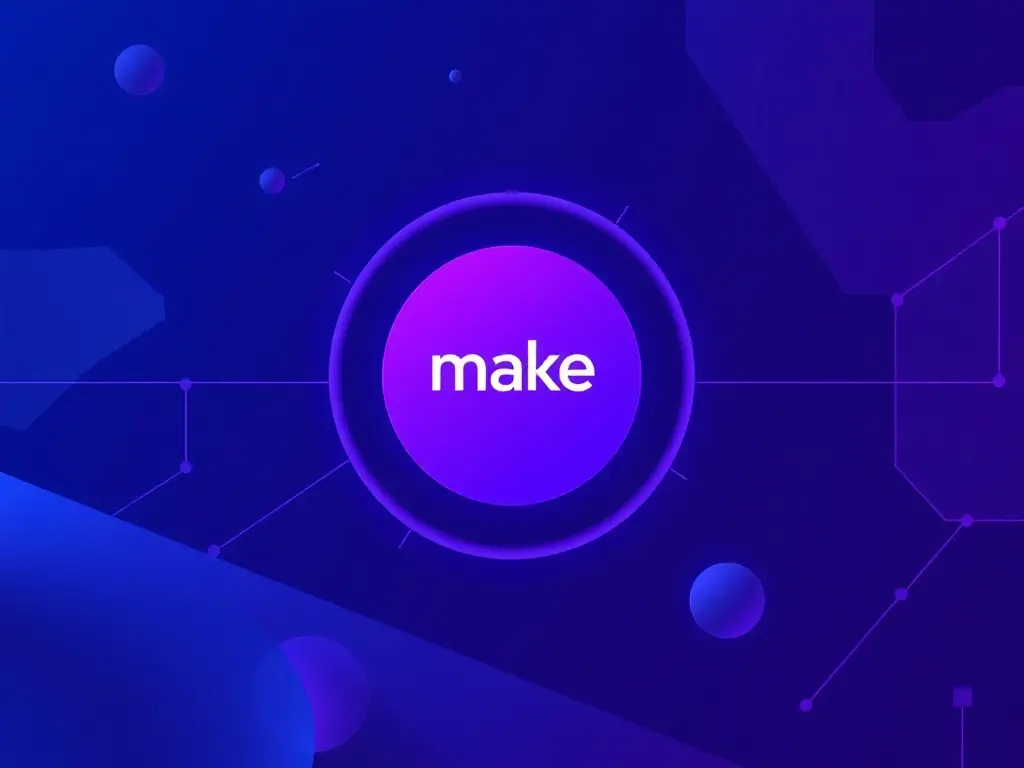 Professional illustration of Make.com variables and temporary data storage concept and implementation